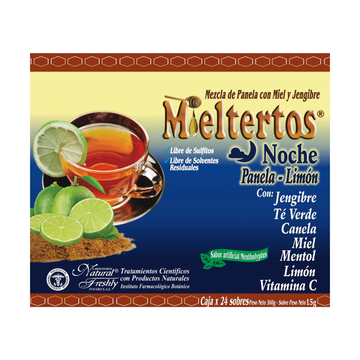 Mieltertos Gripa Noche Panela Limón 24 Sobres — Natural Freshly