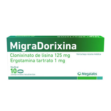 Migra Dorixina clonixinato de lisina 125mg ergotamina 1mg 10 comprimidos — Megalabs