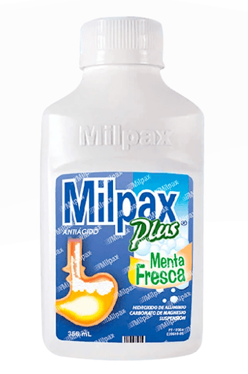 Milpax Plus menta hidróxido de aluminio y carbonato de magnesio 355 ml — Farma de Colombia
