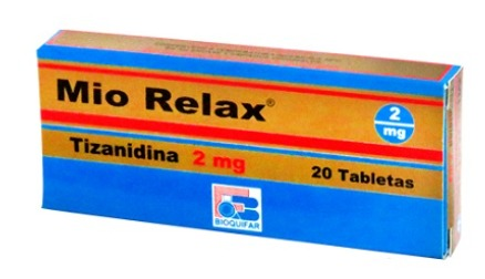 Miorelax tizanidina 2mg 20 tabletas — Bioquifar Pharmaceutica
