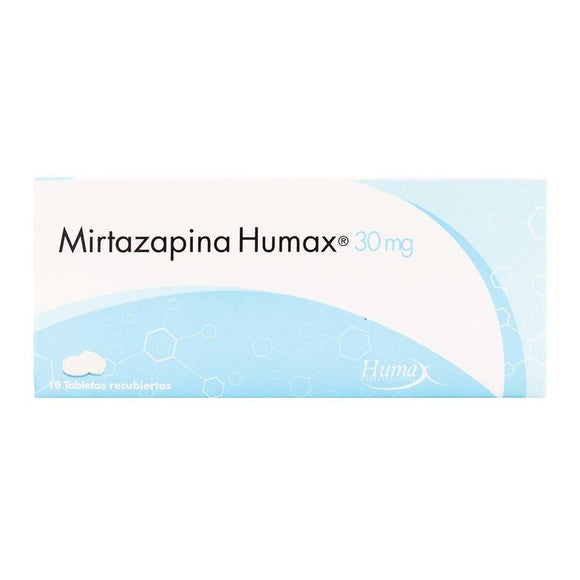 Mirtazapina 30 mg x 10 Tabletas Recubiertas Humax