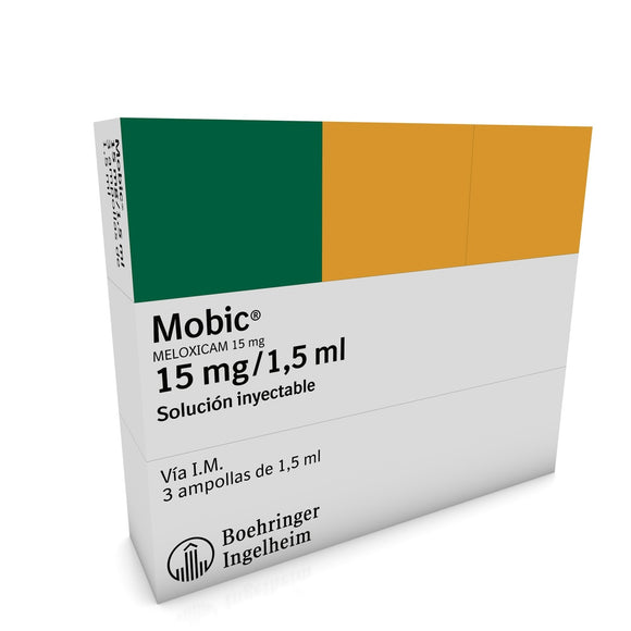 Mobic meloxicam 15mg/1.5ml solución inyectable 3 ampollas — Boehringer Ingelheim