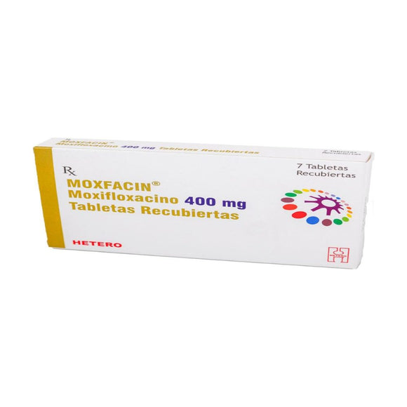 Moxfacin Moxifloxacino 400 mg 7 tabletas recubiertas — Hetero