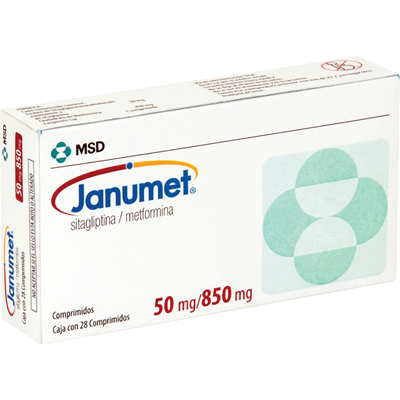 Janumet sitagliptina 50mg + metformina HCl 1000mg 28 tabletas recubiertas — MSD