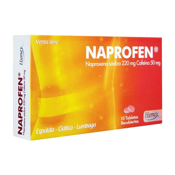 Naprofen 220mg/50mg 10 tabletas — Humax Pharmaceutical