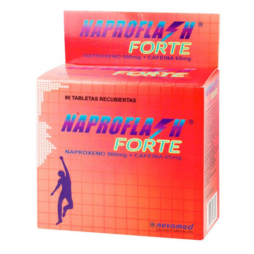 Naproflash Forte naproxeno 500mg cafeína 65mg 80 tabletas — Novamed