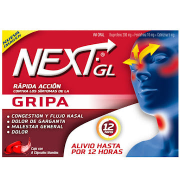 Next GL Gripa ibuprofeno fenilefrina cetirizina 48 tabletas — Genomma Lab