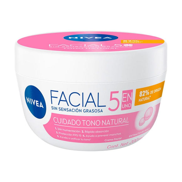 Crema Nivea Facial Cuidado Tono Natural FPS 15 tarro 200 ml — Beiersdorf