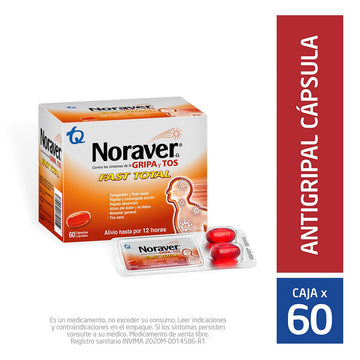 Noraver Gripa Fast Total 60 Cápsulas — Tecnoquímicas
