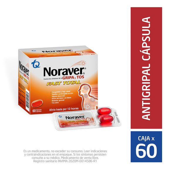 Noraver Gripa Fast Total 60 Cápsulas — Tecnoquímicas