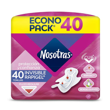 Nosotras Invisible Rapigel toallas 30 unidades + 5 protectores — Familia