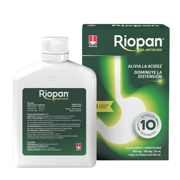 Riopan Gel magaldrato dimeticona frasco 250 ml — Tecnofarma