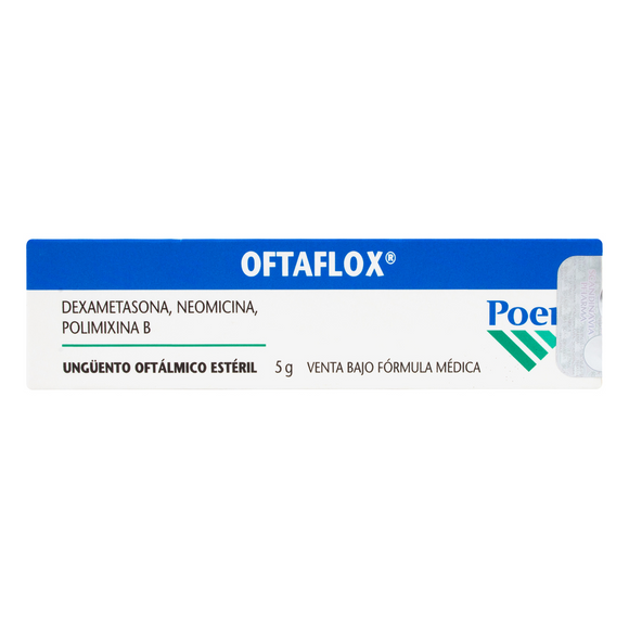 Oftaflox ungüento oftálmico dexametasona neomicina polimixina B 5 g — Megalabs
