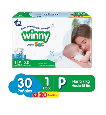 Pañal Winny Ultratrim Sec Etapa 1 30 unidades — Tecnoquímicas