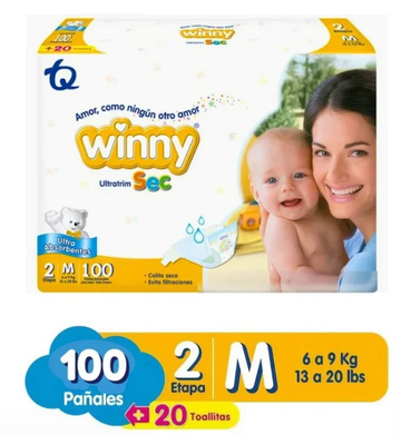 Pañal Winny Ultratrim Sec Etapa 2 100 unidades — Tecnoquímicas