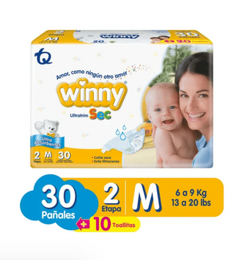 Pañal Winny Ultratrim Sec Etapa 2 30 unidades — Tecnoquímicas