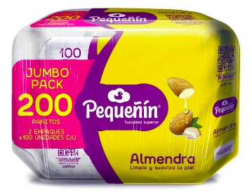 Panitos húmedos Pequeñín almendra 200 unidades — Familia