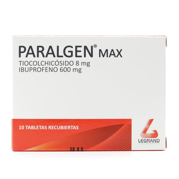 Paralgen Max 600mg/8mg 10 tabletas — Legrand