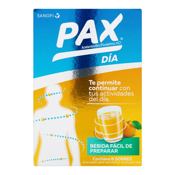 Pax Día Naranja acetaminofén fenilefrina 6 sobres — Eurofarma