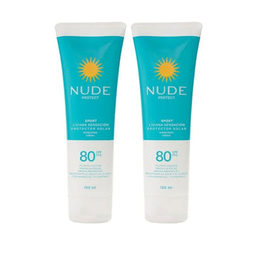 Bloqueador Nude Protect SPF 80 Sport 120 ml pack 2 unidades - Prebel Colombia