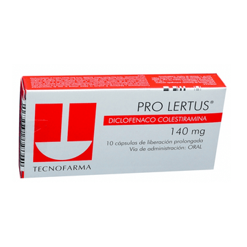 Prolertus diclofenaco colestiramina 140mg 10 cápsulas — Tecnofarma