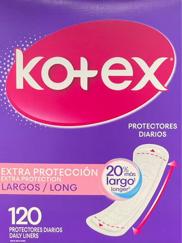 Protectores Diarios Kotex Largos 120 Unidades — Colgate-Palmolive