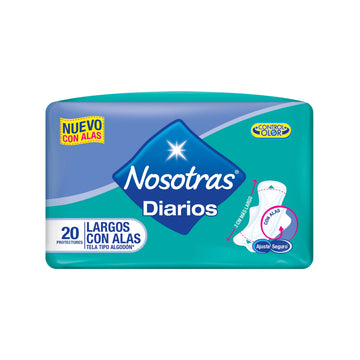 Protectores Nosotras Diarios Largos con Alas 20 Unidades — Familia
