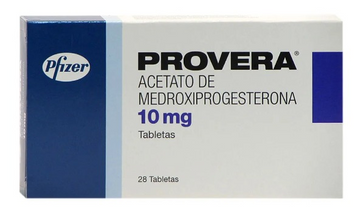 Provera 10mg medroxiprogesterona 28 tabletas — Pfizer