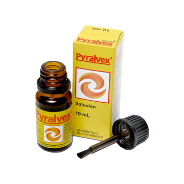 Pyralvex solución bucal ruíbarbo y ácido salicílico frasco 10 ml — Meda Pharma