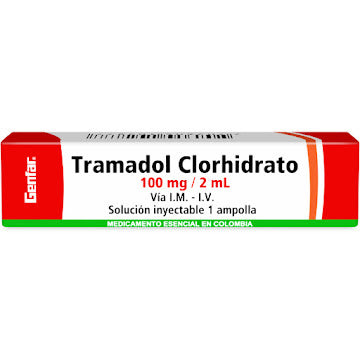 Tramadol 100 mg ampolla inyectable Genfar — caja x1
