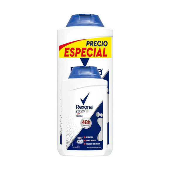 Rexona Efficient Original talco desodorante para pies, pack 180 g + 55 g — Unilever