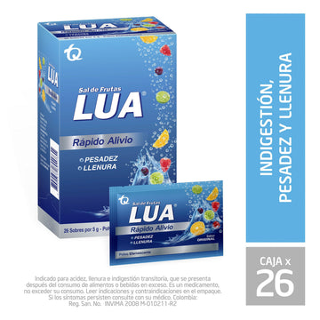 Sal de Frutas Lua bicarbonato de sodio y ácido cítrico 26 sobres — Tecnoquímicas