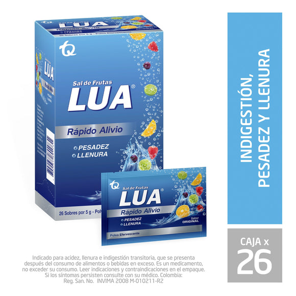 Sal de Frutas Lua bicarbonato de sodio y ácido cítrico 26 sobres — Tecnoquímicas
