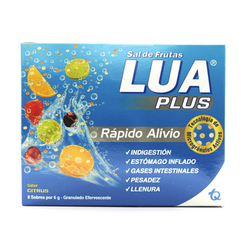 Sal de Frutas Lua Plus Citrus bicarbonato y simeticona 8 sobres — Tecnoquímicas