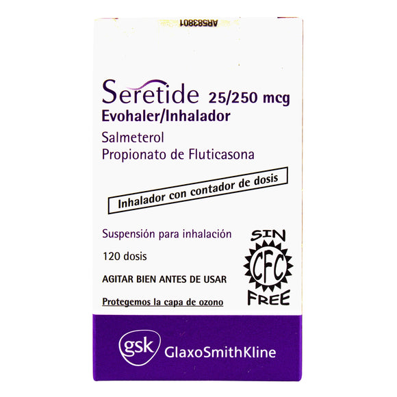 Seretide 25/250mcg 120 dosis Evohaler salmeterol + fluticasona — GlaxoSmithKline