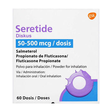 Seretide Diskus salmeterol 50mcg fluticasona 500mcg inhalador 60 dosis — GlaxoSmithKline