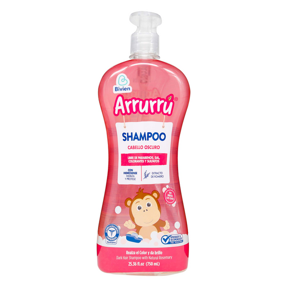 Shampoo Arrurrú Cabellos Oscuros 750 ml - frasco de shampoo para cabello oscuro