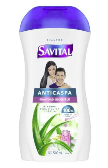 Shampoo Savital Anticaspa Te y Seda 510 ml — Unilever