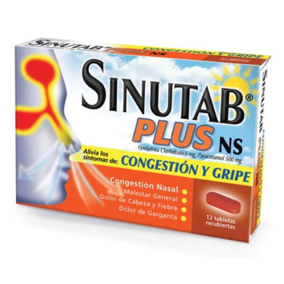 Sinutab Plus NS 12 tabletas — Johnson & Johnson