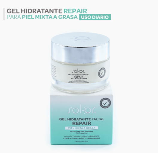 Solor Gel Hidratante Facial Repair para piel mixta a grasa, frasco 50 ml - Quifarma
