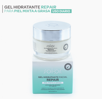 Solor Gel Hidratante Facial Repair para piel mixta a grasa, frasco 50 ml - Quifarma