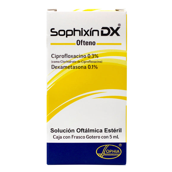 Sophixin DX Ofteno dexametasona 0.1% ciprofloxacino 0.3% solución oftálmica 5mL — Sophia