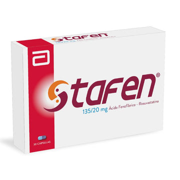 Stafen Ácido Fenofíbrico 135mg + Rosuvastatina 20mg 30 cápsulas — Abbott