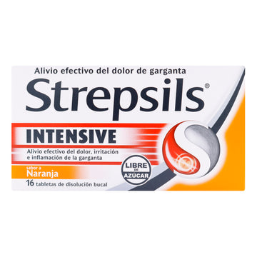 Strepsils Intensive Naranja sin Azucar 16 Tabletas — RB Health