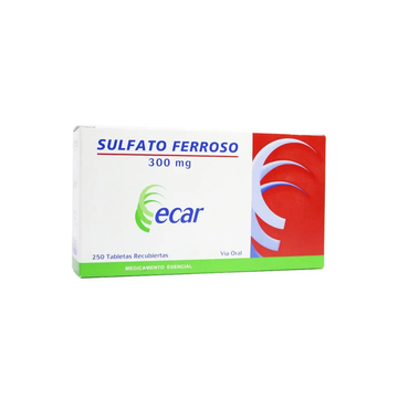 Sulfato Ferroso 300mg tabletas recubiertas 250 unidades — Ecar