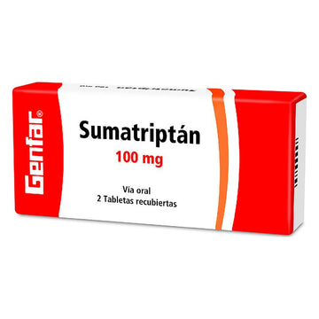 Sumatriptán 100mg 2 tabletas — Genfar