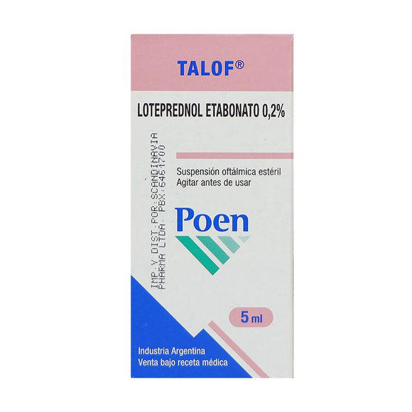 Talof 0,2% loteprednol etabonato suspensión oftálmica frasco 5ml — Scandinavia Pharma