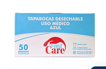 Tapabocas Azul Fast Care Caja x 50 Uds — Icom