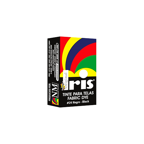Tinte para ropa Iris 24 Negro caja 12 sobres x 9 g — Nabonasar Martínez