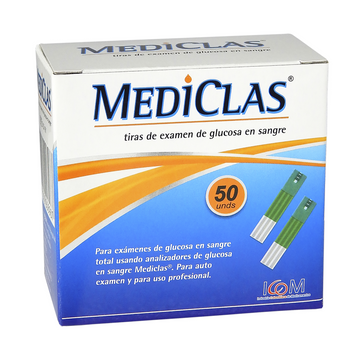 Tiras Reactivas Glucometría Mediclas 50 Unidades — Icom